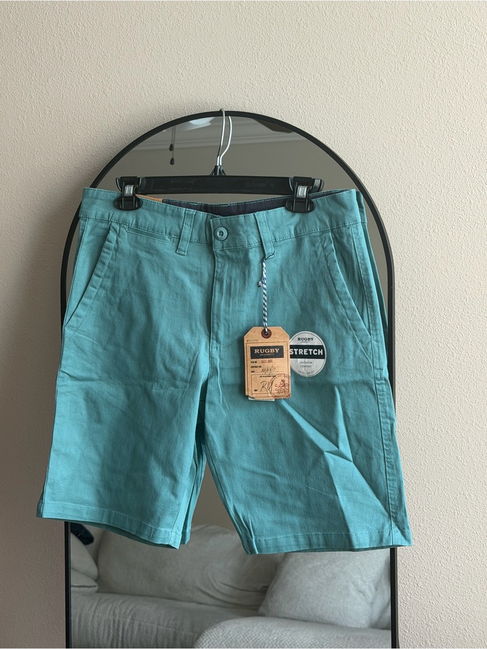 Rugby Stretch Teal Chino Shorts NWT Size 30